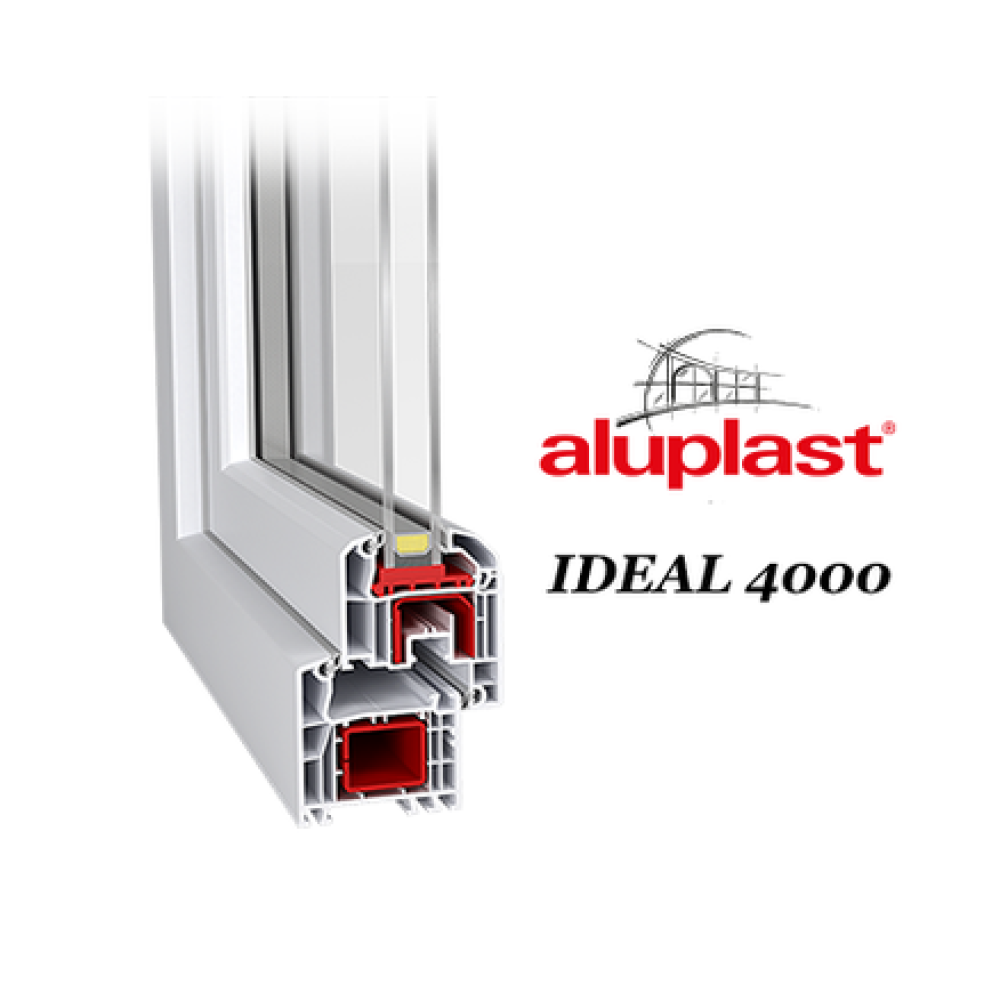Металопластикові двері Aluplast Ideal 4000 полуторні з поворотно-відкидною стулкою 1200 x 2100 мм