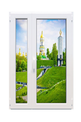 Металопластикові двері Epsilon Comfort полуторні з поворотно-відкидною стулкою 1200 x 2100 мм