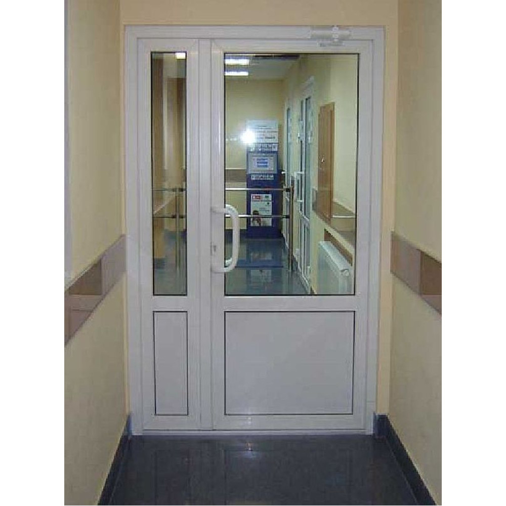 Металопластикові двері Glasso 85 полуторні з поворотно-відкидною стулкою 1200 x 2100 мм
